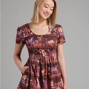 ModCloth Shadows & Bookshelves Skater Dress